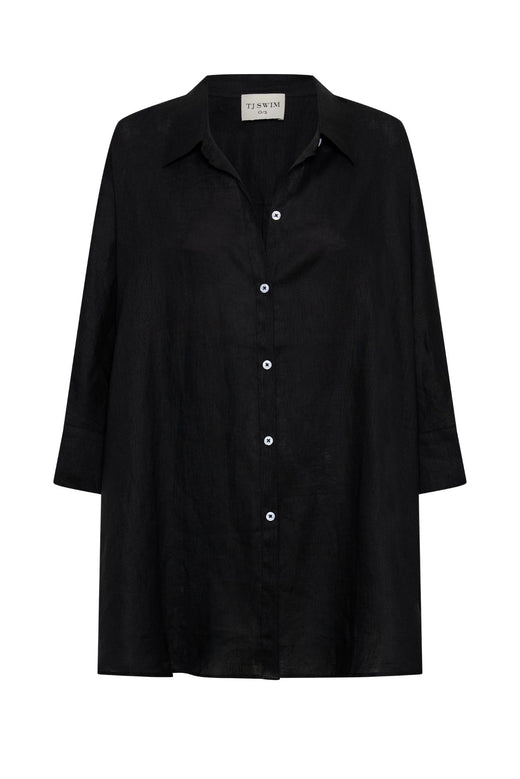 Franca Linen Shirt Black – TJ SWIM