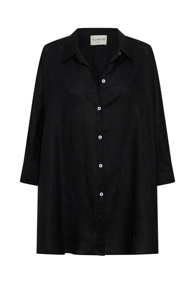Franca Linen Shirt Black – TJ SWIM