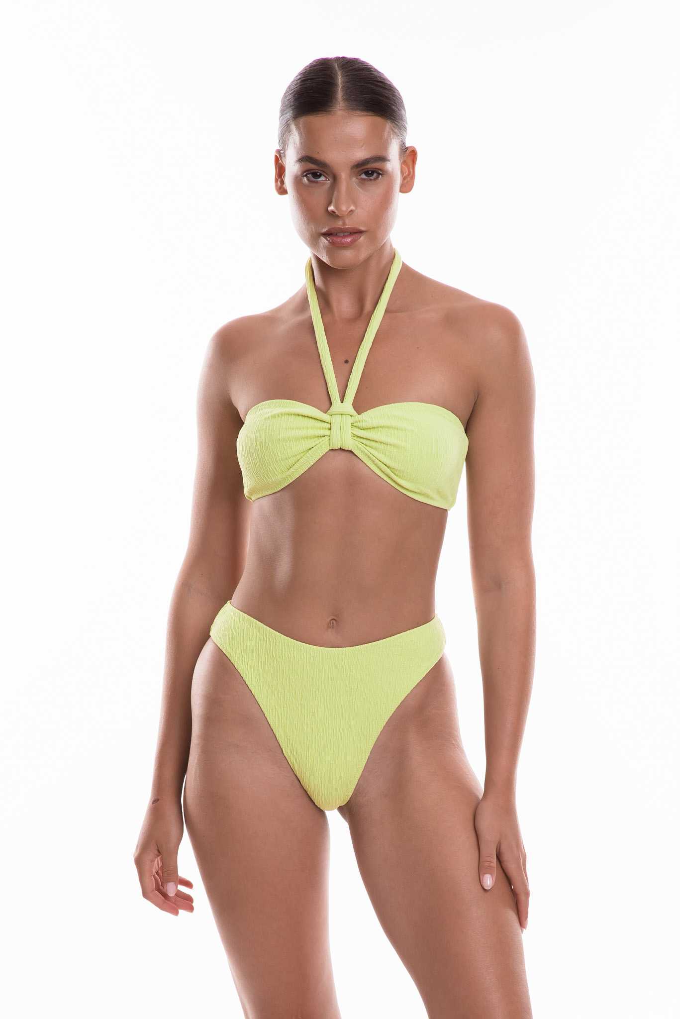 Lurex Backless Halter Bikini Top & Reviews - Cyan - Sustainable Bikinis